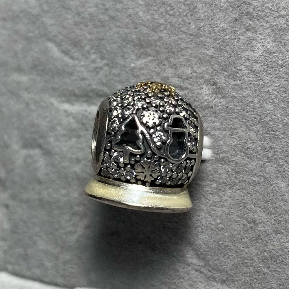 RETIRED PANDORA SNOW GLOBE CHARM
